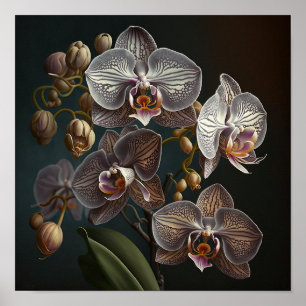 Poster d'impression de l'art de l'orchidée blanche