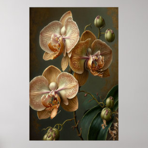 Poster d'impression de l'art de l'orchidée blanche