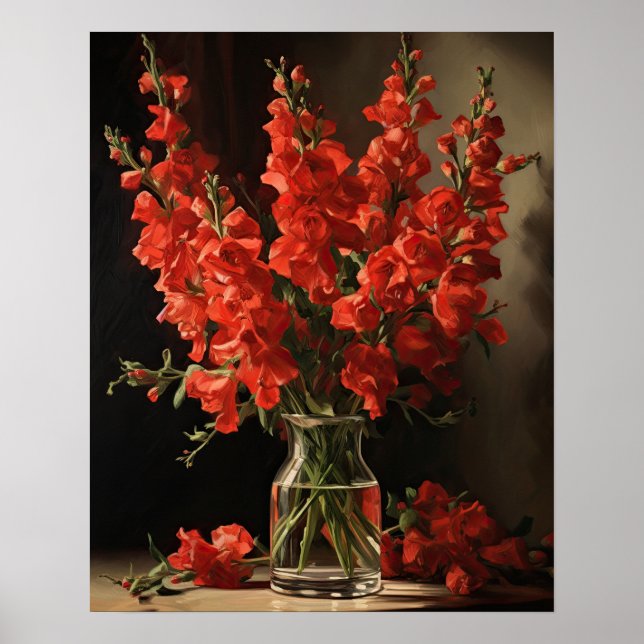 Poster d'impression de l'art de Red Snapdragon (Devant)