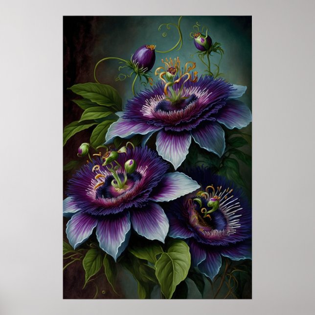 Poster d'impression de l'art des fleurs de mauve-p (Devant)