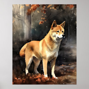 Poster d'impression de l'art du chien Cute Shiba I
