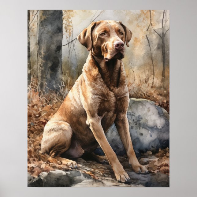 Poster d'impression de l'art du chien de recherche (Devant)