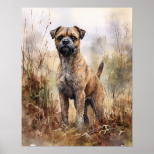 Poster d'impression de l'art du chien de Terrier F