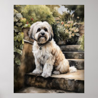 Poster d'impression de l'art du chien mignon Havan
