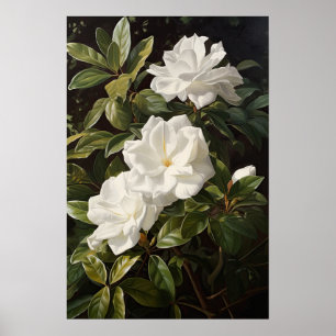 Poster d'impression de l'Art Fleuri Gardenias Blan