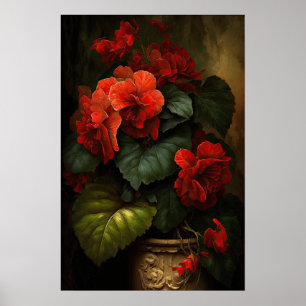 Poster d'impression de l'Art Fleuri Red Begonias