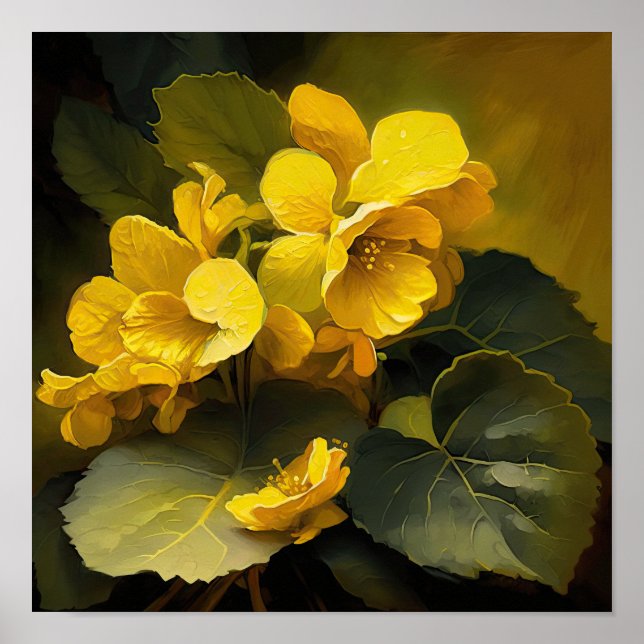 Poster d'impression de l'art floral de Begonias ja (Devant)