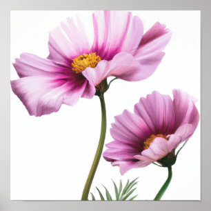 Poster d'impression de l'art floral de Cosmos viol