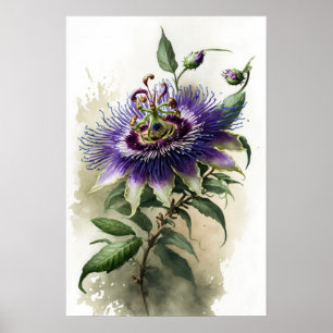 Poster d'impression de l'art floral de la passion