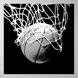 Poster d'impression de l'unique Black White Basket