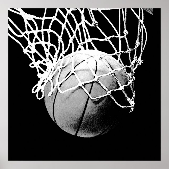 Poster d'impression de l'unique Black White Basket (Devant)