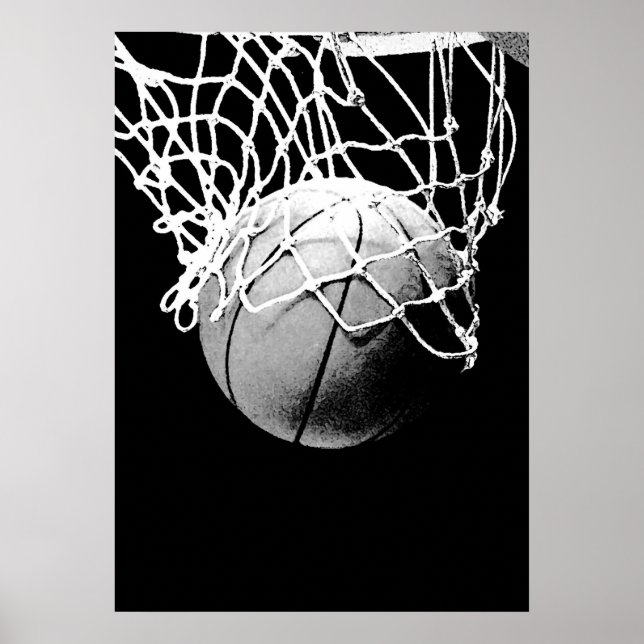 Poster d'impression de l'unique Black White Basket (Devant)
