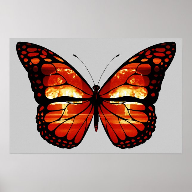 Poster d'impression de papillon nuageux atomique (Devant)