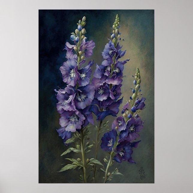 Poster d'impression de violet Delphinium (Devant)