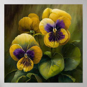 Poster d'impression de violons jaunes