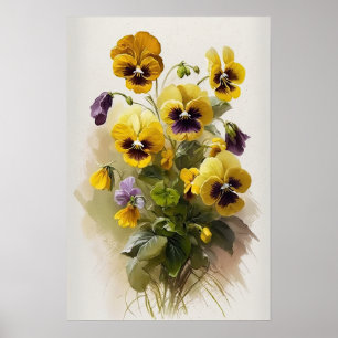 Poster d'impression de violons jaunes