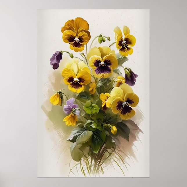 Poster d'impression de violons jaunes (Devant)