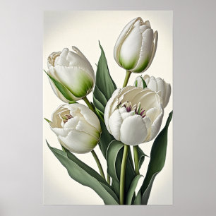 Poster d'impression des Tulipes blanches