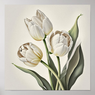 Poster d'impression des Tulipes blanches