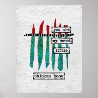 Poster d'impression d'objets d'art doux au poulet 