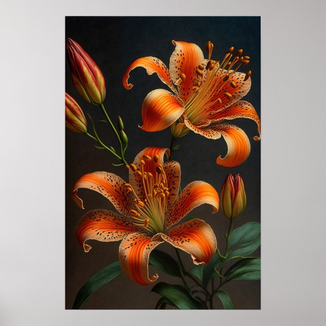 Poster d'impression d'Orange Tiger Lilies (Devant)