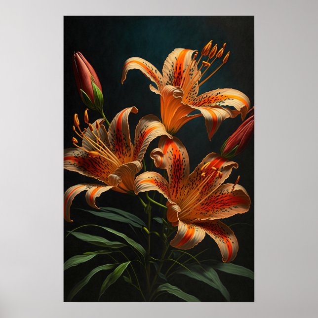Poster d'impression d'Orange Tiger Lilies (Devant)