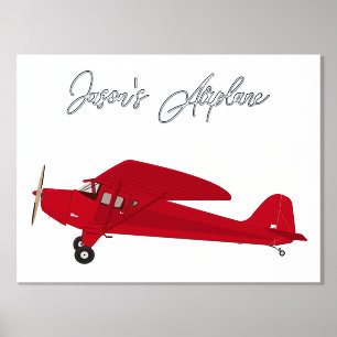 Poster d'impression du texte de l'avion vintage