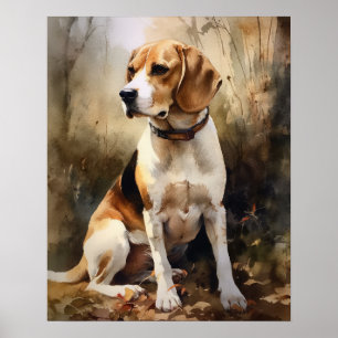 Poster d'impression d'un chien Beagle