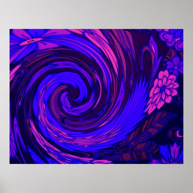 Poster d'impression Florescent Rose Surge (Devant)