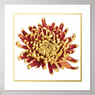 Poster d'impression Foil Accent Rouge & Gold Mum