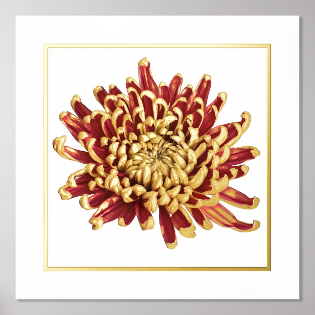 Poster d'impression Foil Accent Rouge & Gold Mum (Recto)