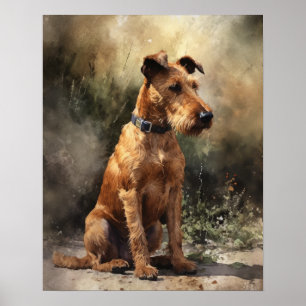 Poster d'impression irlandais Terrier Dog Art