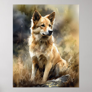 Poster d'impression islandais Sheepdog Chien Art