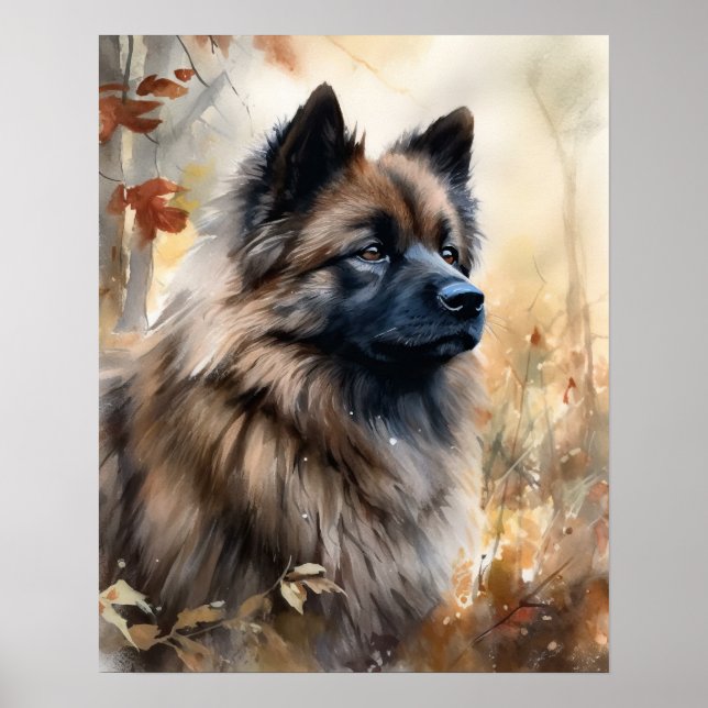 Poster d'impression Keeshond Dog Art (Devant)