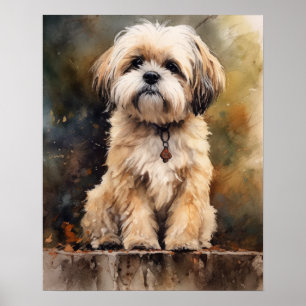 Poster d'impression Lhasa Apso Dog Art