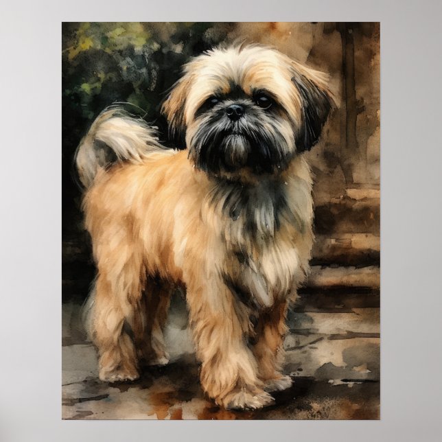 Poster d'impression Lhasa Apso Dog Art (Devant)