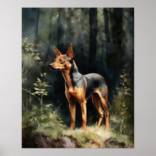 Poster d'impression Miniature Pinscher Dog Art