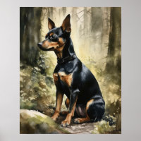 Poster d'impression Miniature Pinscher Dog Art
