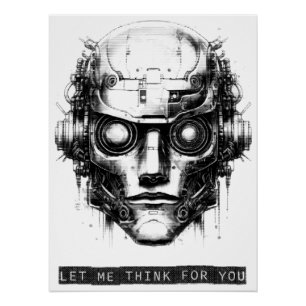 Poster d'impression noir Cyberpunk de contrôle men