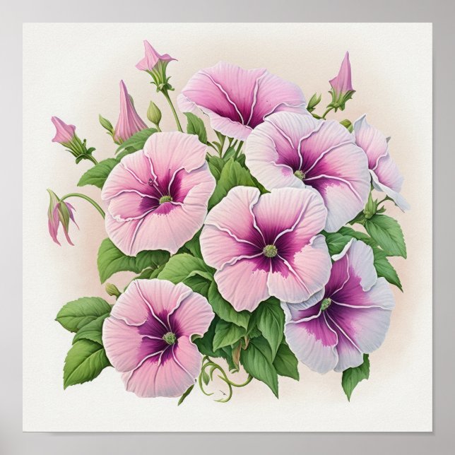 Poster d'impression Pink Petunias (Devant)