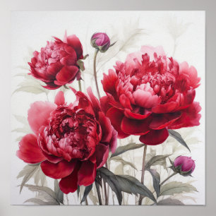 Poster d'impression Red Peonies