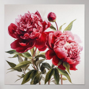 Poster d'impression Red Peonies