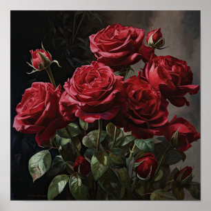 Poster d'impression Red Roses Flower Art