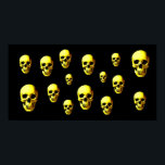 Poster d'impression Skulls Pop Art - Posters de cr<br><div class="desc">Imaginaire Art Skull Skeleton - Gris & Noir Métal Lourd Punk Rock College Pop Art Image</div>