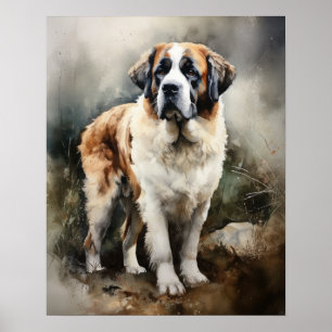 Poster d'impression St. Bernard Dog Art