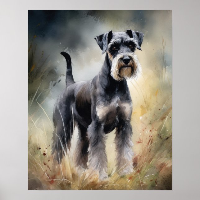 Poster d'impression Standard Schnauzer Dog Art (Devant)