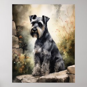 Poster d'impression Standard Schnauzer Dog Art