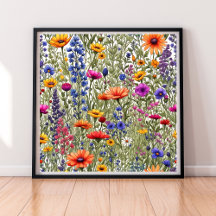 Poster d'impression tout-en-un Floral fleur sauvag