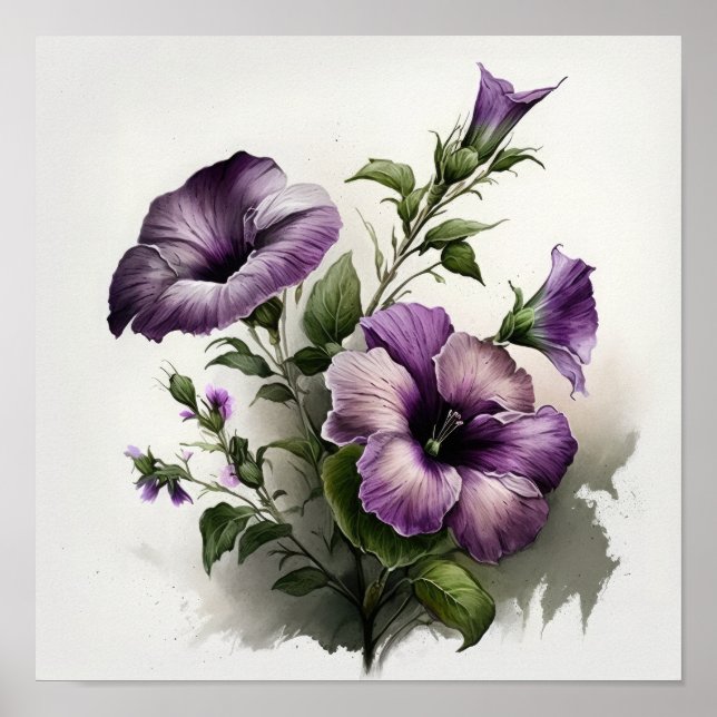 Poster d'impression violet Petunias (Devant)