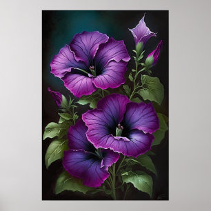 Poster d'impression violet Petunias
